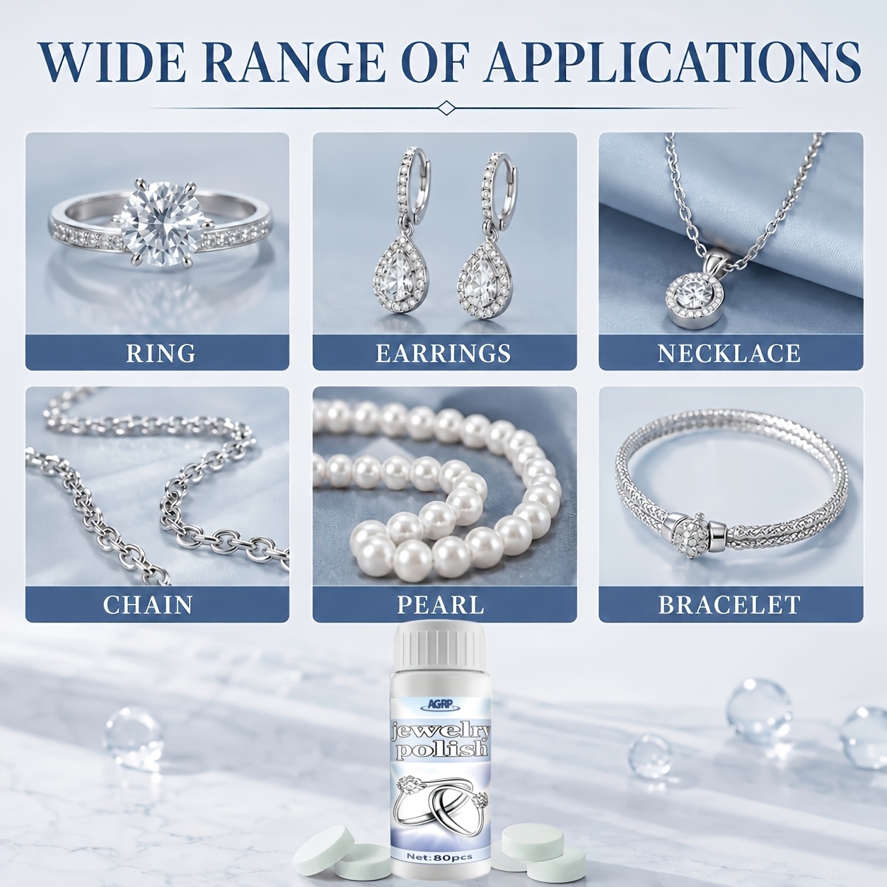 Jewelry Polishing Effervescent Tablets for Care